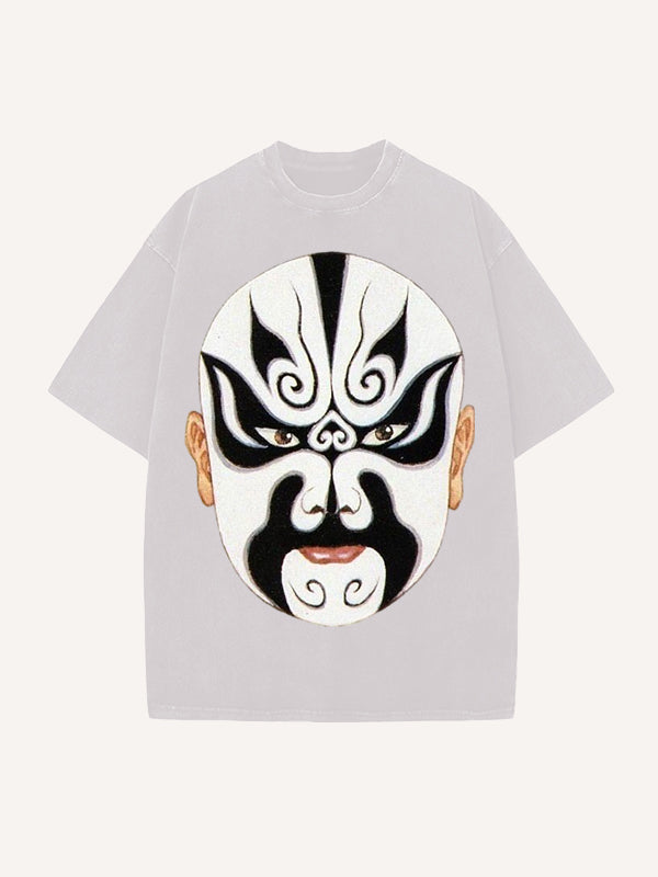 Trendy Peking Opera mask hand-painted personalized short-sleeved T-shirt