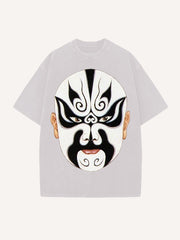 Trendy Peking Opera mask hand-painted personalized short-sleeved T-shirt