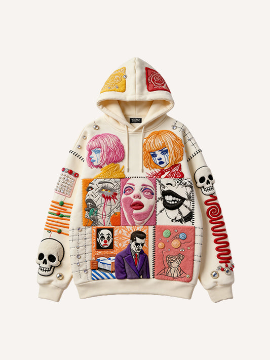 Broken City Neon Character Print Hoodie