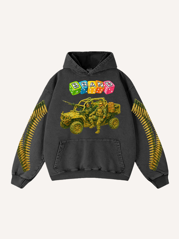 Attacking Soldiers Comfortable and Stylish Pure Cotton Washed Hoodie