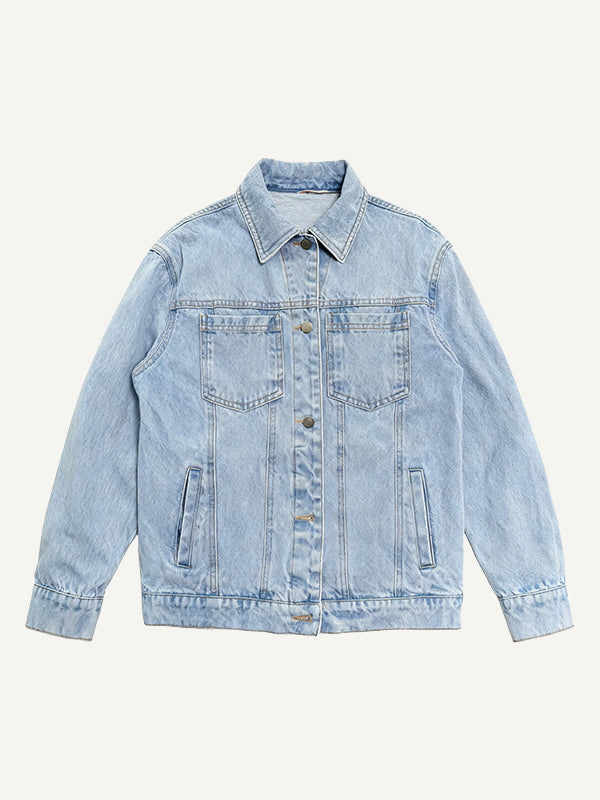 Celebrity-endorsed washed denim jacket for all seasons
