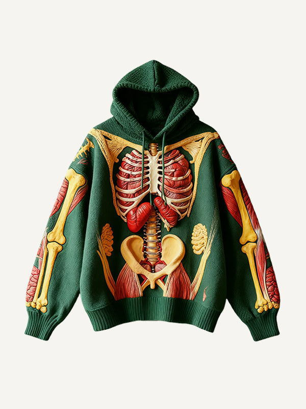 A quirky eccentric Santa Claus anatomical human body print sweatshirt