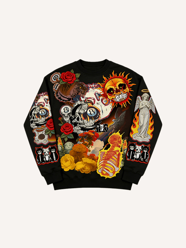 Hot Topic Puzzle Fun Print Fashion Crew Neck Sweatshirt