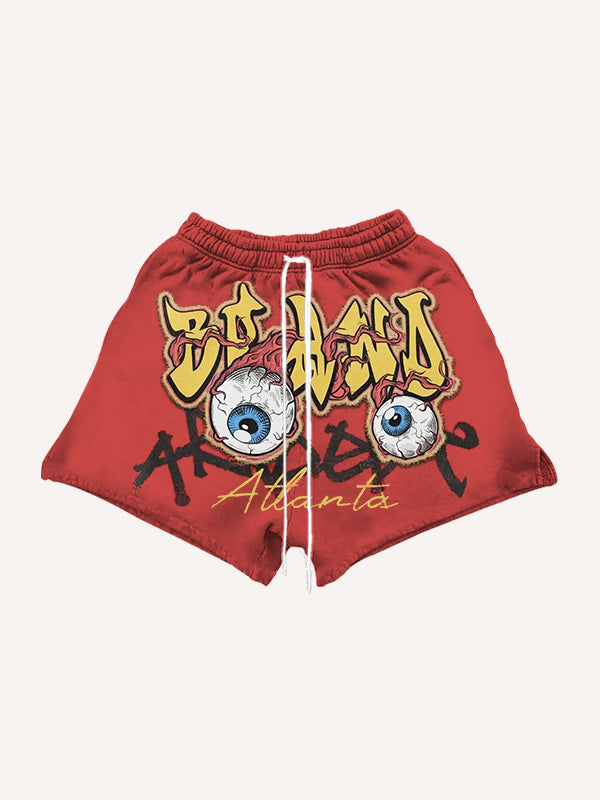 Ancient God Eye Hand-painted Y2K Style Trendy Shorts
