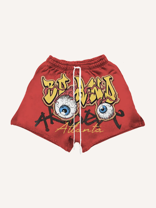 Ancient God Eye Hand-painted Y2K Style Trendy Shorts