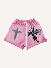 Angel or Devil in Our Mind Printed Shorts
