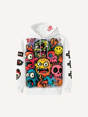 Invincible Monster Battle Warm Printed Hoodie
