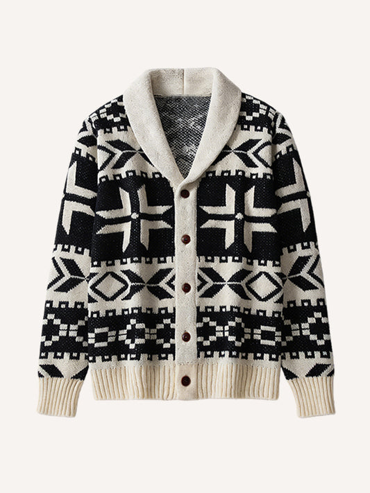 Shawl Collar Warm Thick Knit Sweater