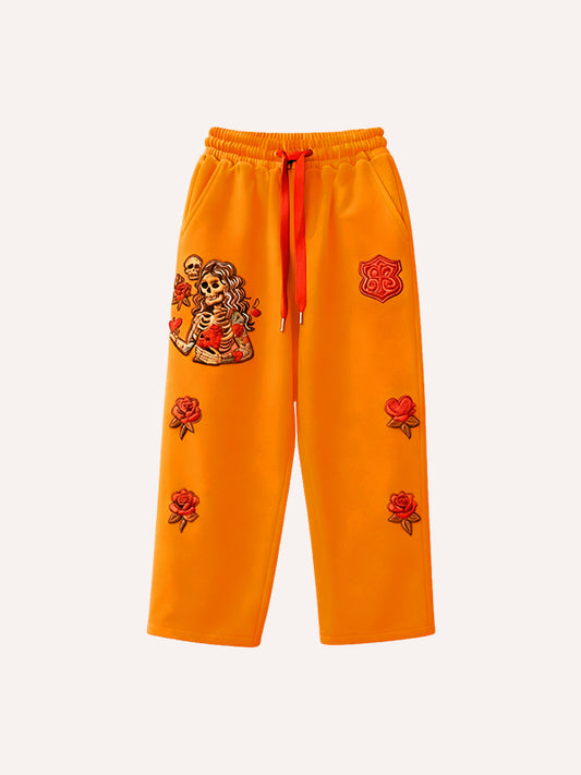 Fashionable Warm Skull Halloween Give You My Heart Printed Pants