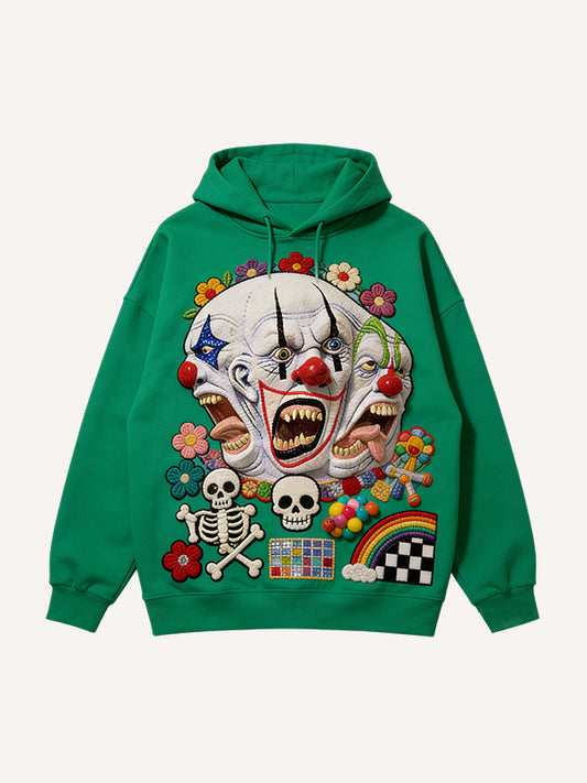 The More You Struggle The More Panic Clown Print Hoodie
