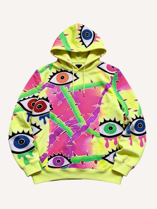 Graffiti Eye Print 2026 Trend Hoodie