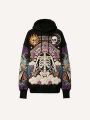 Retro lucky print gothic style sweatshirt