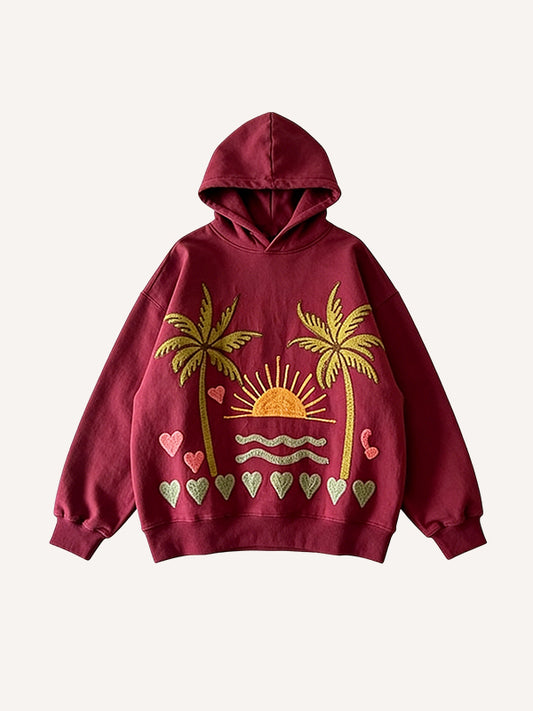 Beach Holiday Print Hoodie