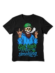 Vintage Rocker Skull Got high from smoking Graphic T-Shirt