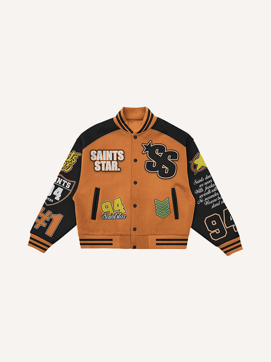Stylish lightweight printed baseball jacket