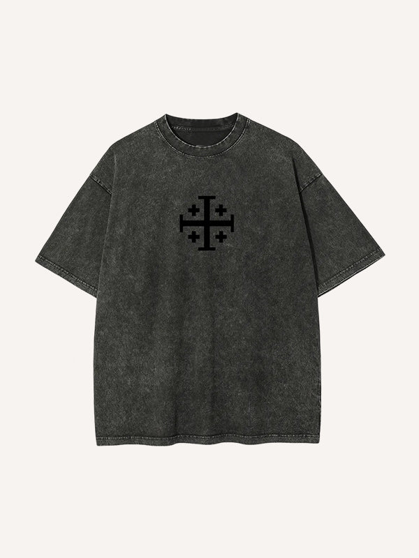 Knights Templar Crusader Banner Unisex Fit Washed T-Shirt