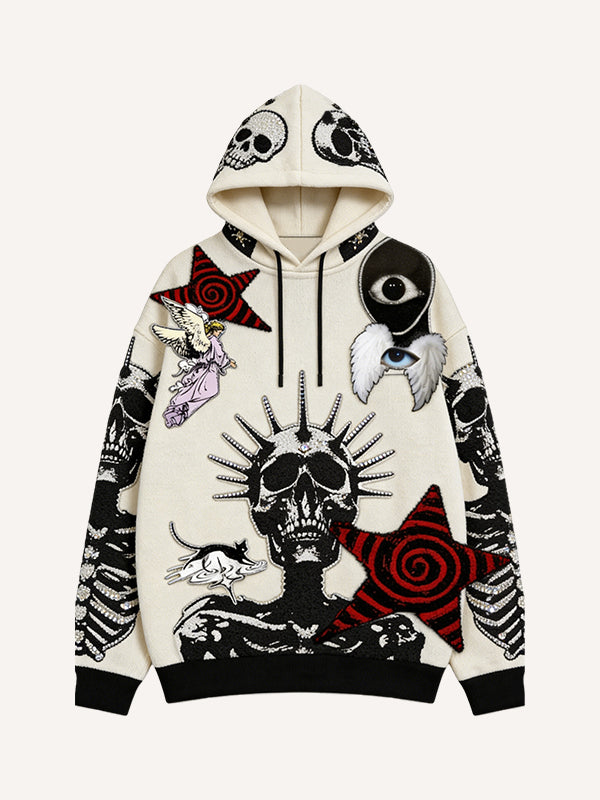 Gothic style death is not the end rock y2k printed sweatshirt