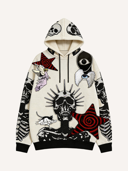 Gothic style death is not the end rock y2k printed sweatshirt