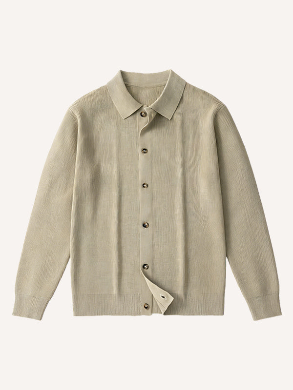 Collared button-down cardigan button-down knitted breathable sweater