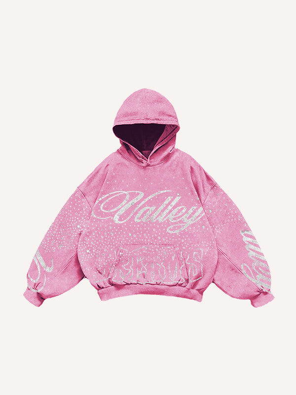 Retro distressed double hooded sweatshirt