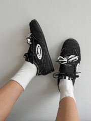 Retro Versatile Double Lace German Trainer Sneakers