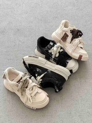 Platform Double Lace Canvas Sneakers