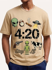Western Style Short Sleeve with Big Smoke Print