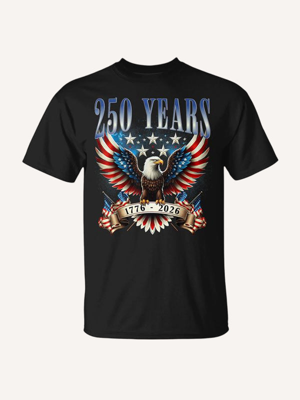 4Th July American Flag Eagle Vintage 250 Years 1776 2026 T-Shirt