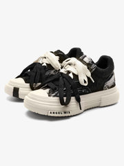 Platform Double Lace Canvas Sneakers
