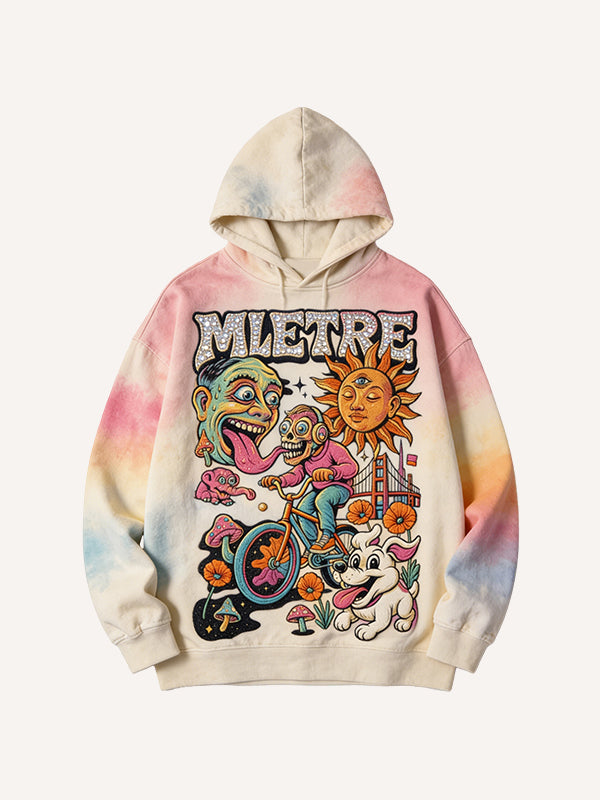 Gradient hand-painted style hooded sweatshirt