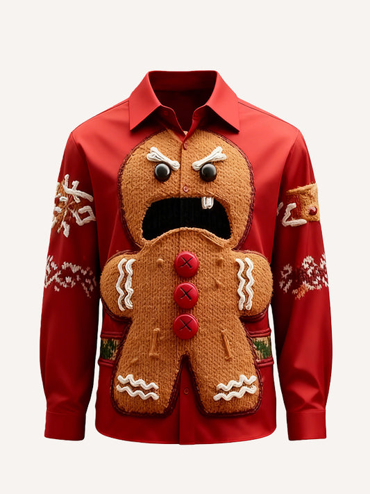 Angry Gingerbread Man Fashion Shirt