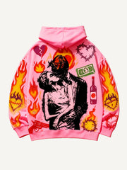 Love is as hot as fire comfortable loose sweatshirt