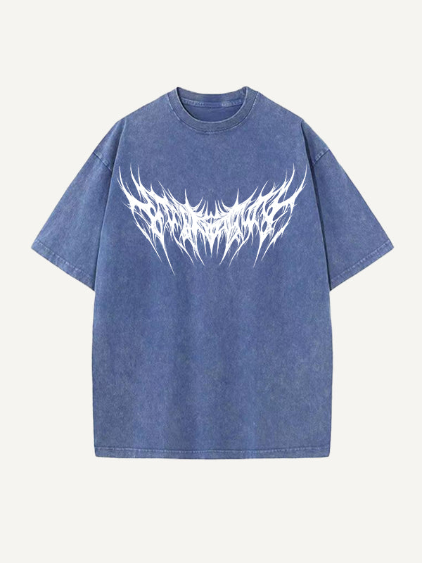 Retro dark style printed double-sided short sleeves