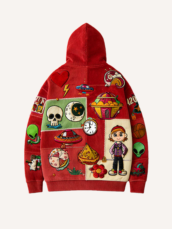 Unspeakable Faith Style Printed Corduroy Sweatshirt