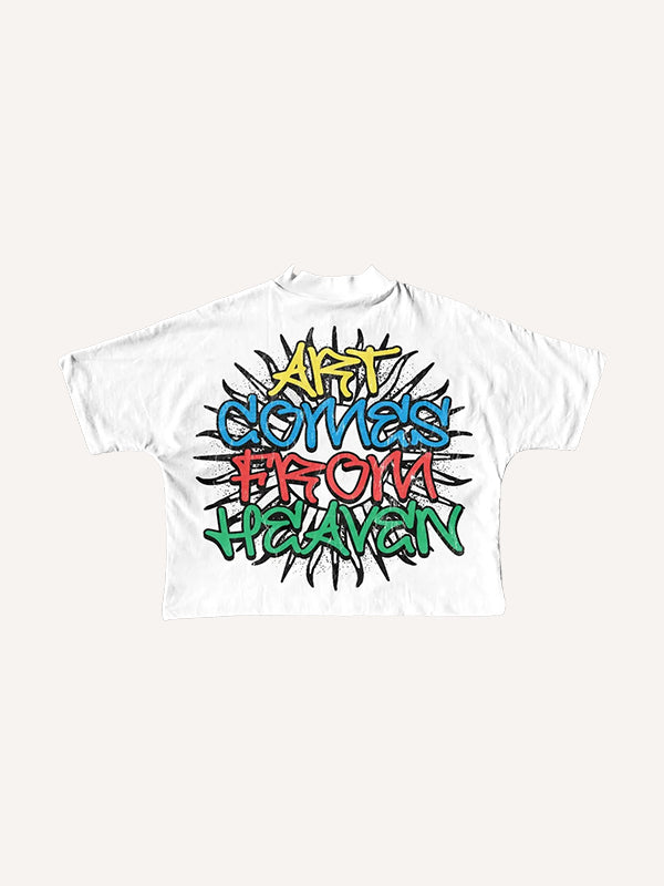Sun God front and back print artist short sleeves