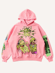 Alien Monster Battle Y2K Classic Trendy Hooded Sweatshirt