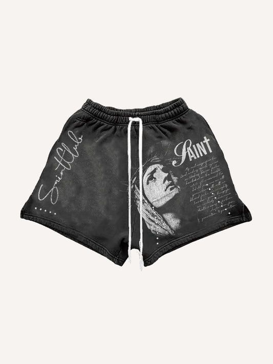 Zippered distressed Mary Bless Me trendy shorts
