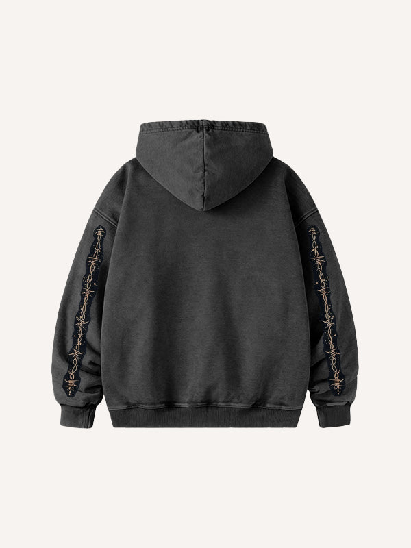 Pure cotton printed patchwork heart-shaped sweatshirt