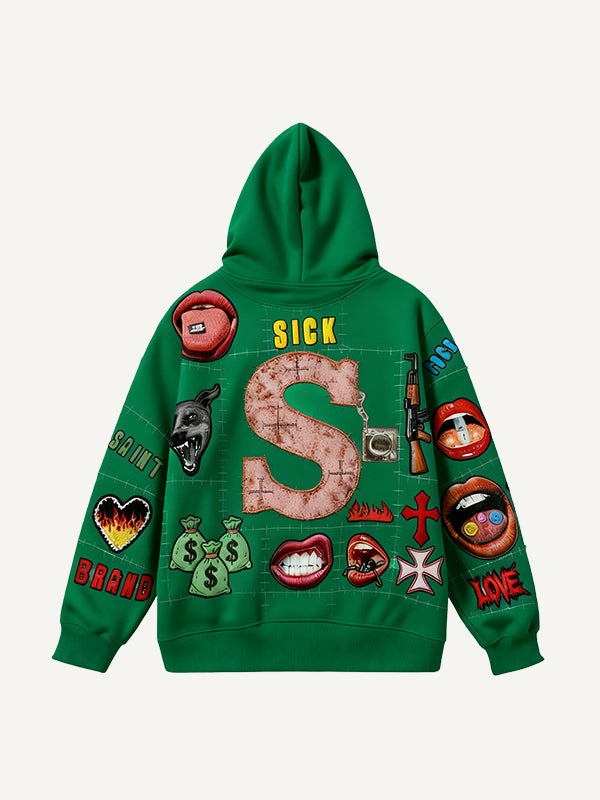 Dangerous Red Lips Comfortable Hooded Sweatshirt