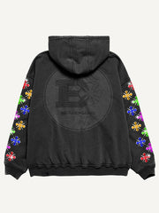 Shiny Cross Zipper Sweatshirt