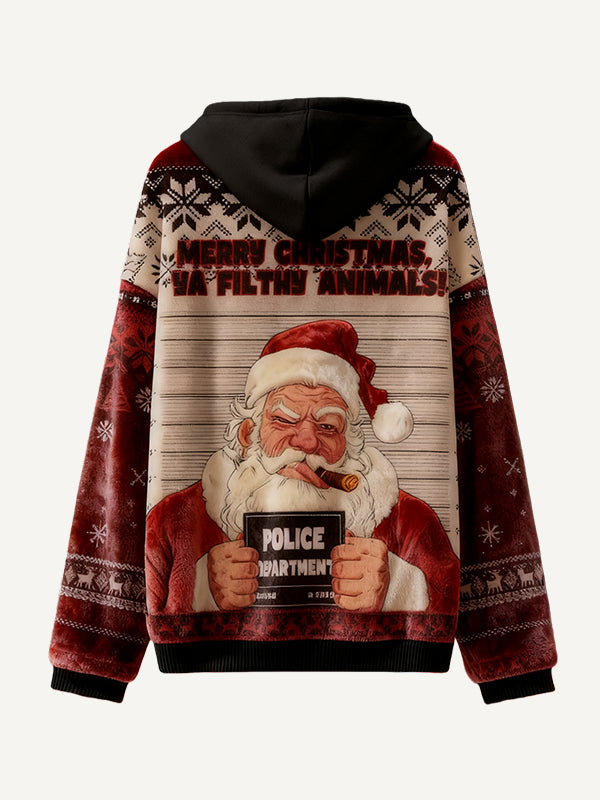 Cute Santa Claus headshot hoodie