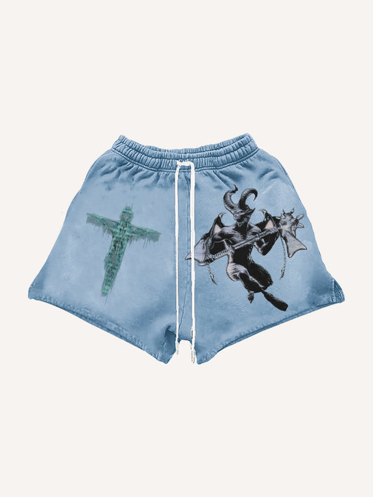 Angel or Devil in Our Mind Printed Shorts