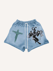 Angel or Devil in Our Mind Printed Shorts