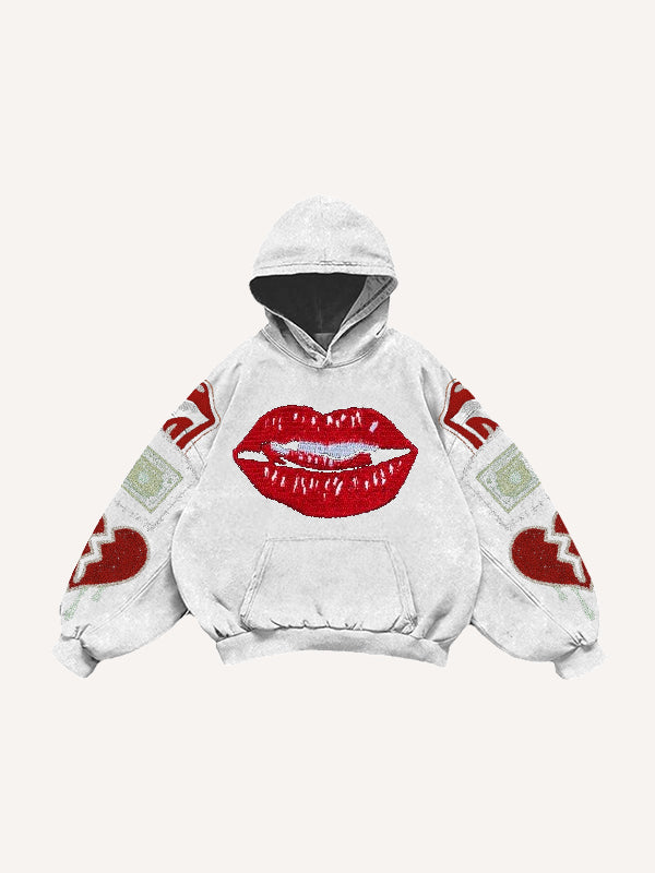 Sexy Monroe girl print distressed street style sweatshirt