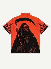 Hand-painted Death Reaper double-sided print shirt