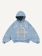 Rhinestone Heavy Industrial Light Luxury Hooded Sweatshirt