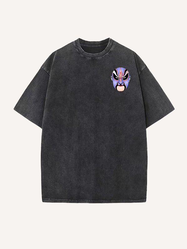 Chinese opera mask hand-painted personalized short-sleeved T-shirt