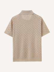 2026 New High-End Street Style Lapel Jacquard Short-Sleeve T-Shirt