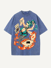 Magical Card Girl Pure Cotton Printed Short-Sleeve T-Shirt