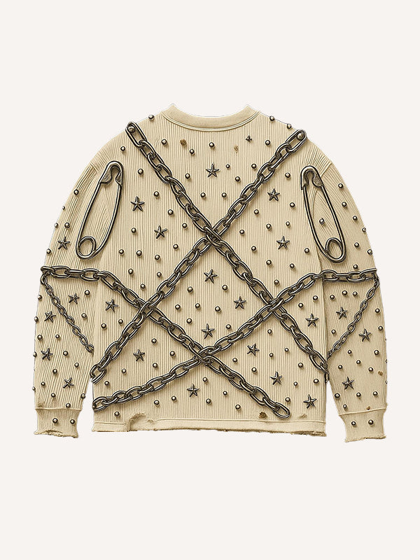 Metal pin high-definition print sweatshirt